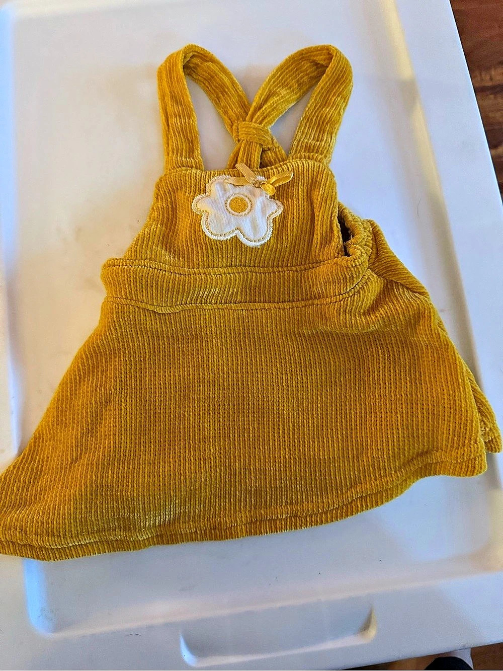 Yellow Overall Dress